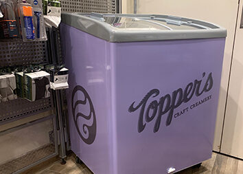 Topper's Craft Creamery freezer at Tampa International Airport