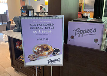 Topper's Craft Creamery advertising at Tampa International Aitport